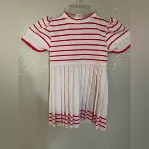 Carriage Boutique Red and White Striped Dress Vintage knit